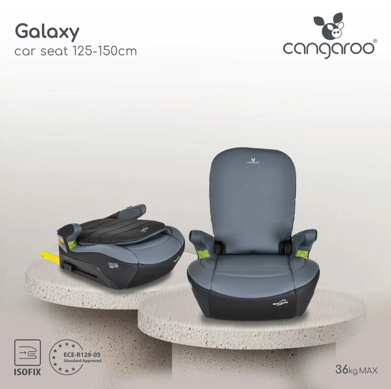 Автокресло-бустер Moni Galaxy Isofix Серый foto