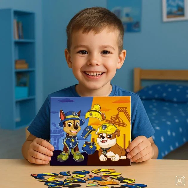 Joc magnetic de imbracat Dodo Chase si Rubble, seria Patrula catelusilor, 26 el. foto