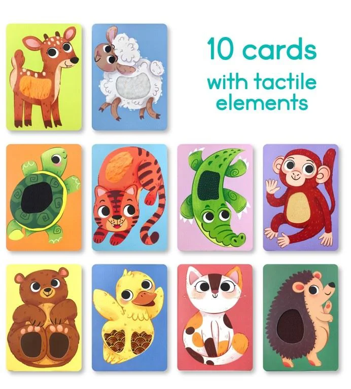 Set de carduri Dodo cu elemente tactile Montessori Puii animalelor foto