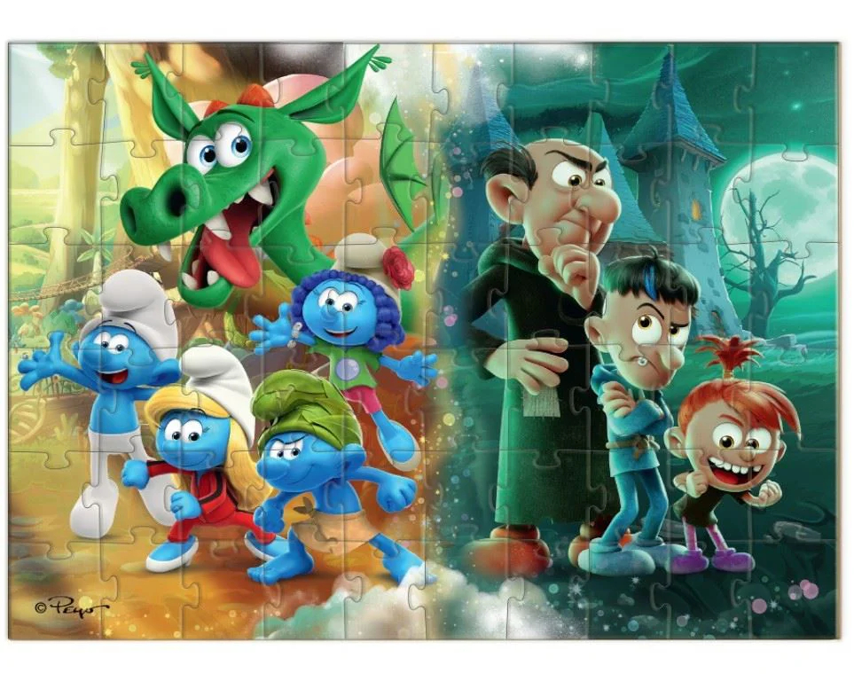 Puzzle Dodo Animalul de companie - dragon, seria Smurfii, 60 el. foto