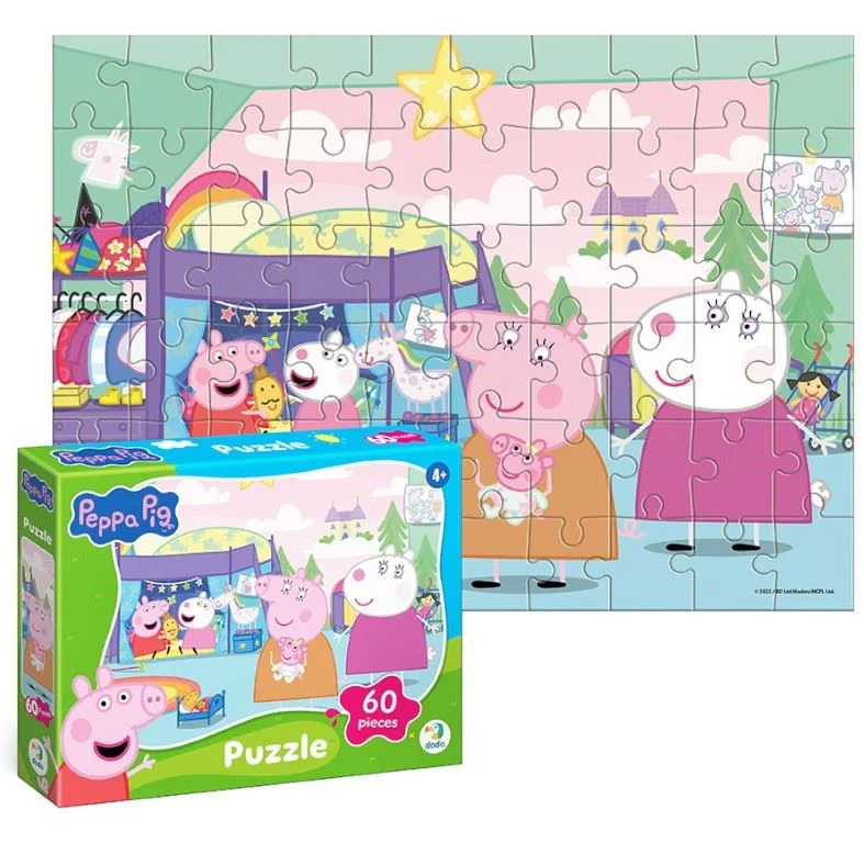 Puzzle Dodo Purcelusii si miei, seria Peppa Pig, 60 el. foto