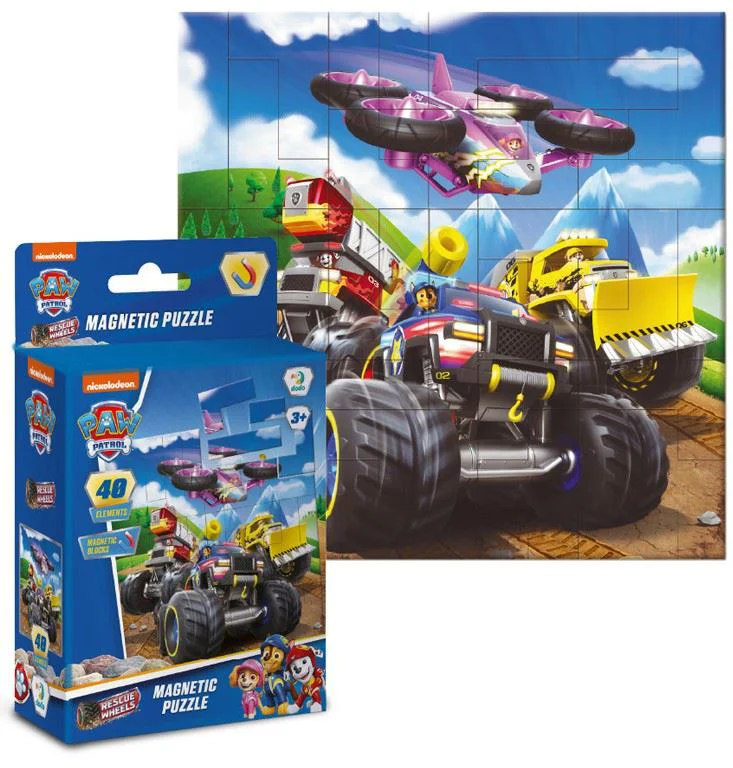 Puzzle magnetic Dodo Rescue Wheels, seria Patrula catelusilor, 40 el. foto
