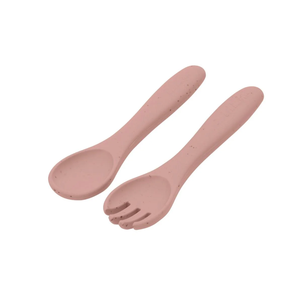 Set furculita si lingurita KikkaBoo Platinum Silicone Blush foto
