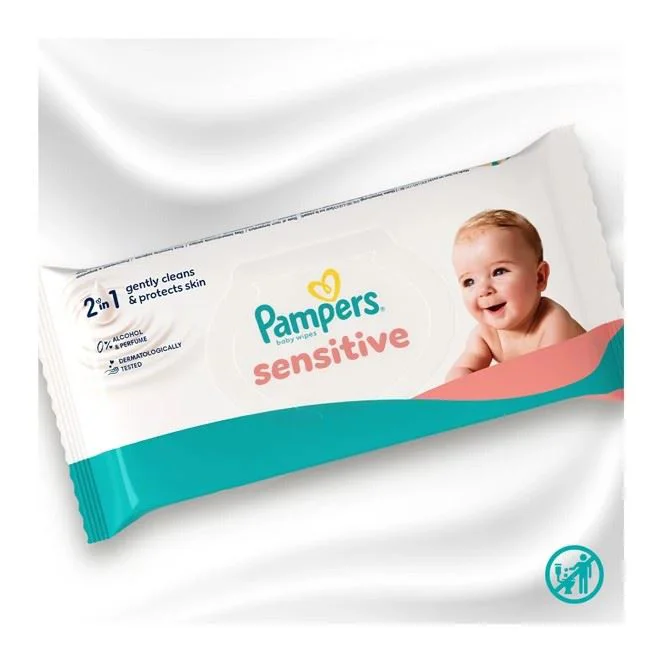 Влажные салфетки Pampers Sensitive, 12x80 шт. foto