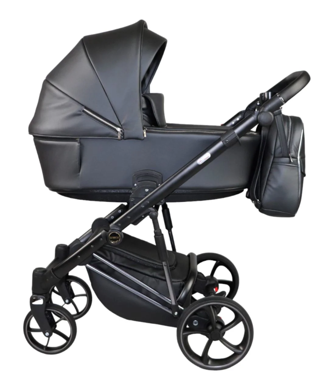 Carucior 3 in 1 Eucalyptus Sojan Sibex Extra Piele Negru foto