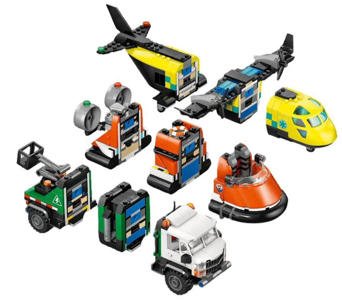 LEGO City - Самолёт, сервисный грузовик и спасательный ховеркрафт foto