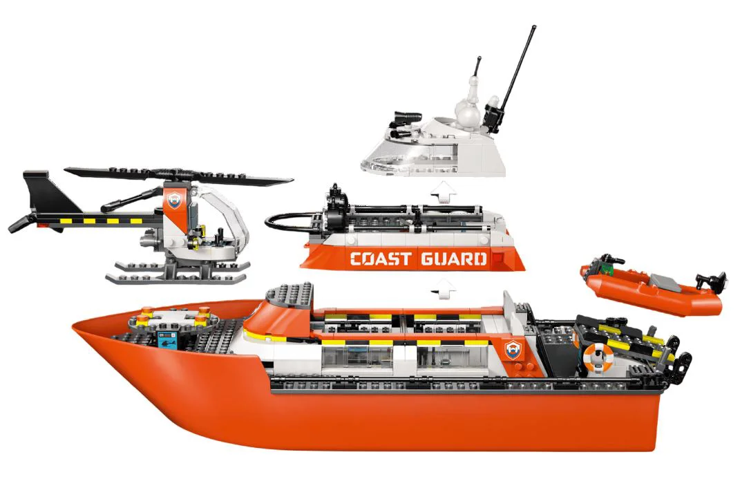 LEGO City - Barca de salvare a Garzii de Coasta si elicopter foto