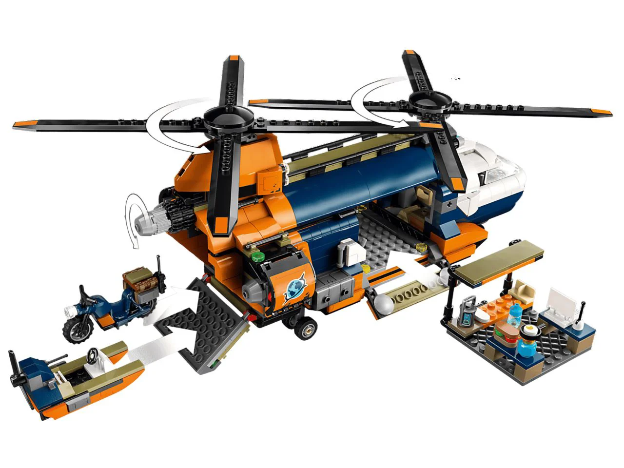 LEGO City - Вертолёт в базовом лагере исследователей джунглей foto
