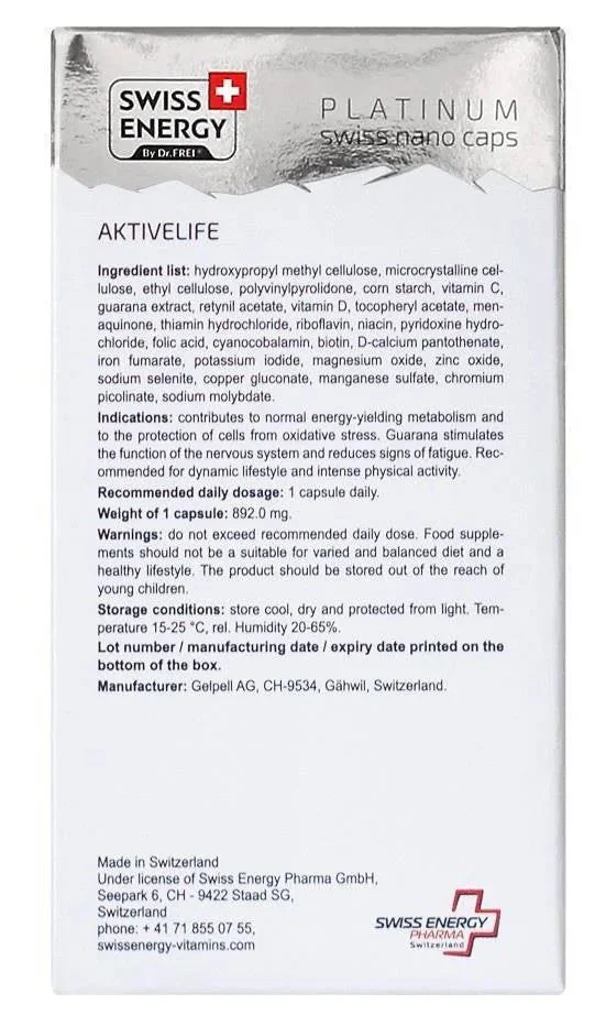 Capsule Swiss Energy Activelife, 30 buc. foto