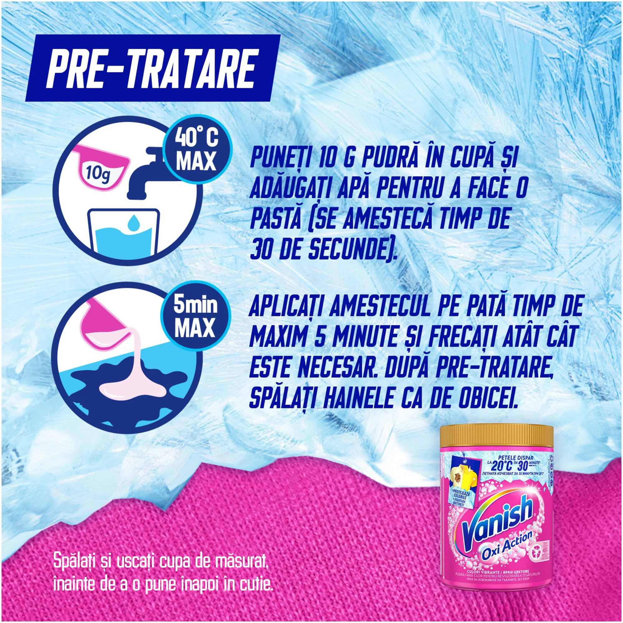 Pudra pentru indepartarea petelor Vanish Oxi Action Color, 960 g foto