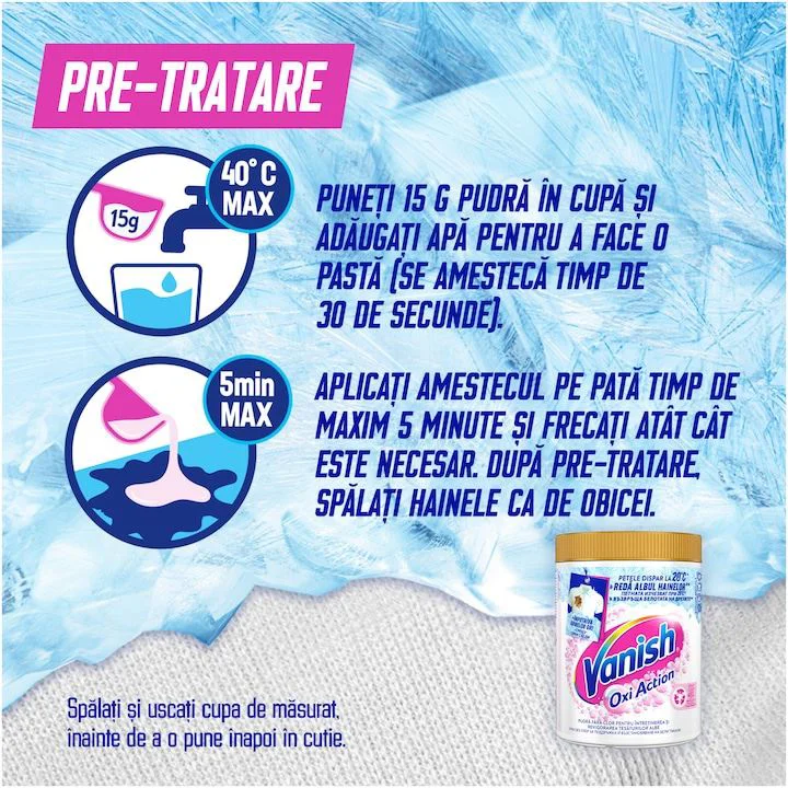 Pudra pentru indepartarea petelor Vanish Oxi Action White, 960 g foto