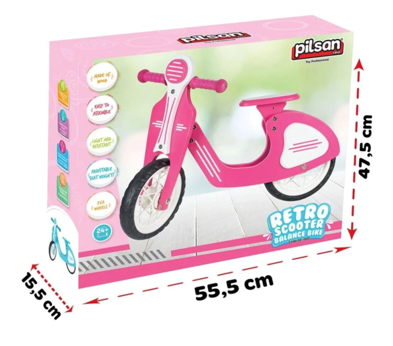 Bicicleta fara pedale Pilsan Retro Roz foto