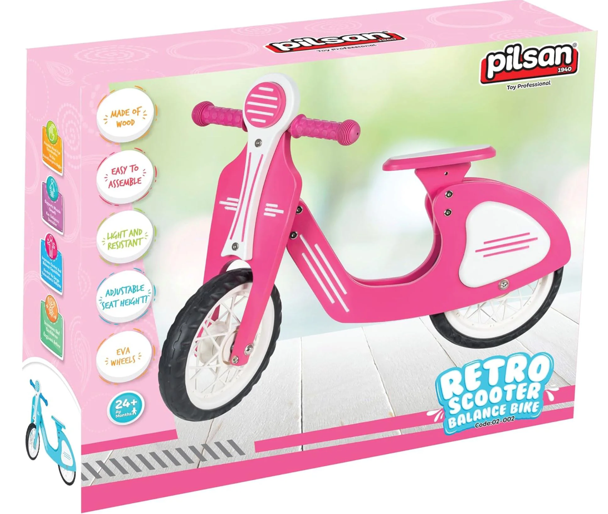 Bicicleta fara pedale Pilsan Retro Roz foto