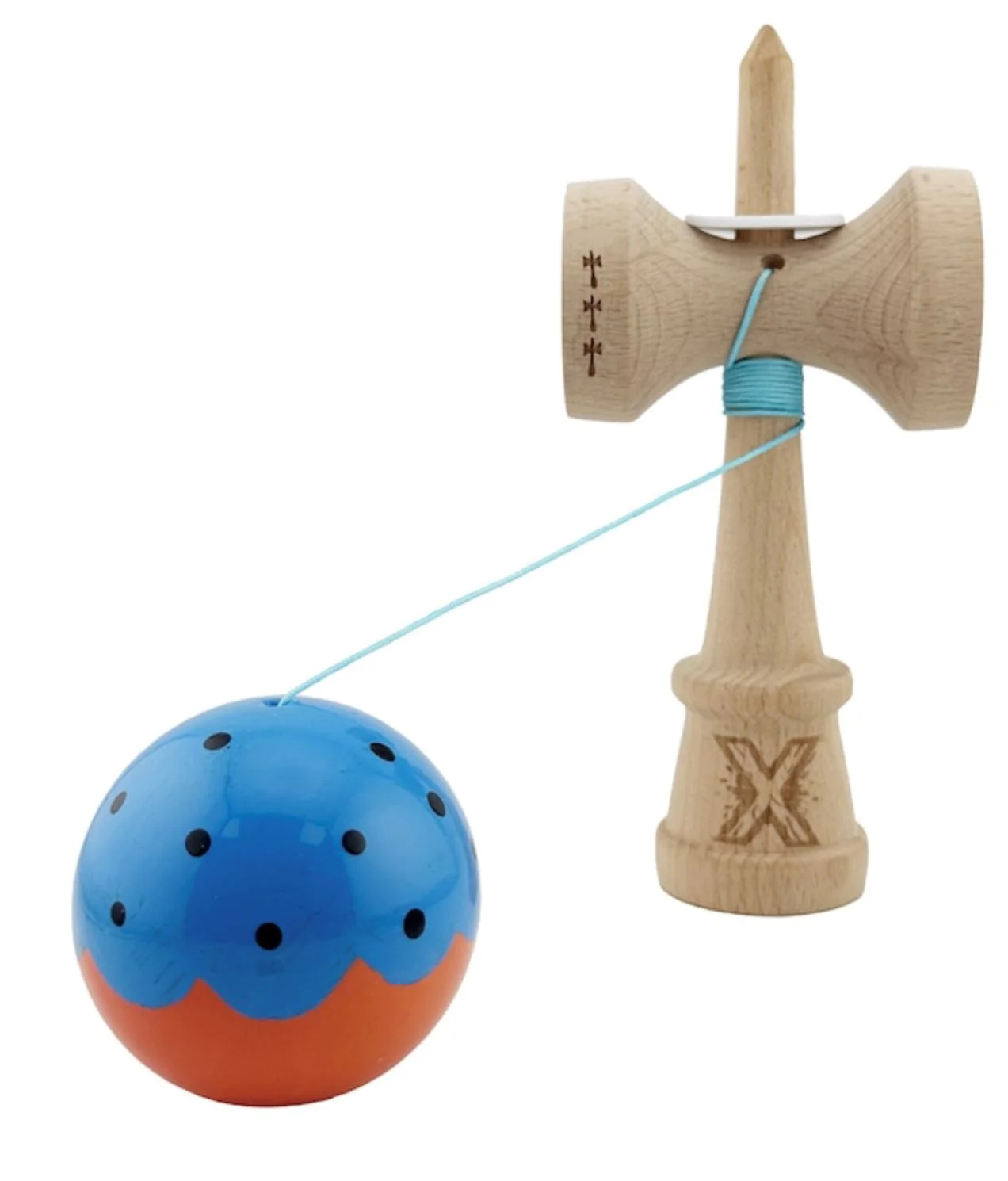 Kendama Essa Toys Flippy X Original Albastru-Portocaliu foto