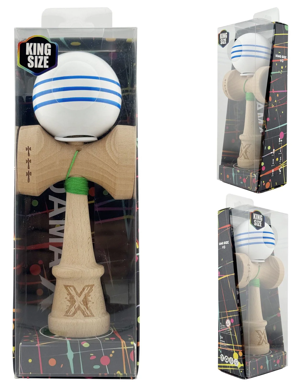 Kendama Essa Toys Flippy X Original Alb-albastru foto