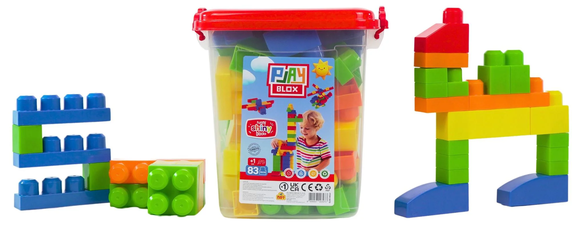 Конструктор с цветными блоками Play Blox в коробке, 107 шт. foto