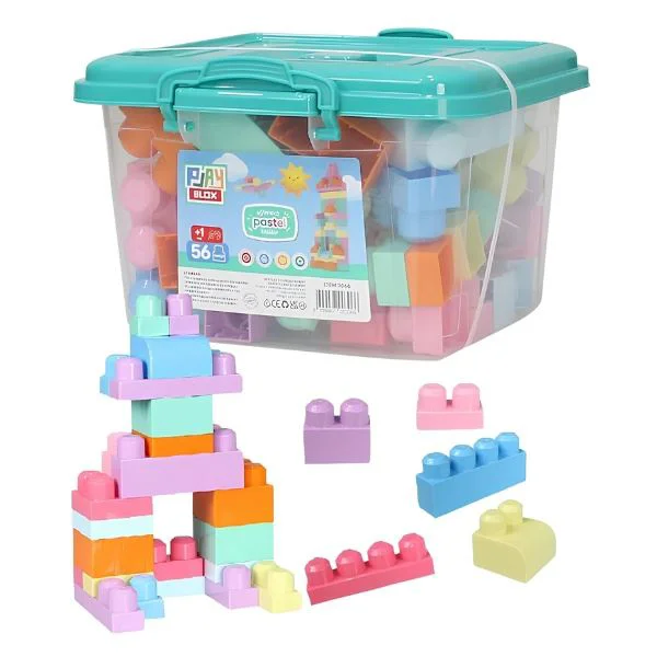 Конструктор с пастельными блоками Play Blox в коробке, 56 шт. foto