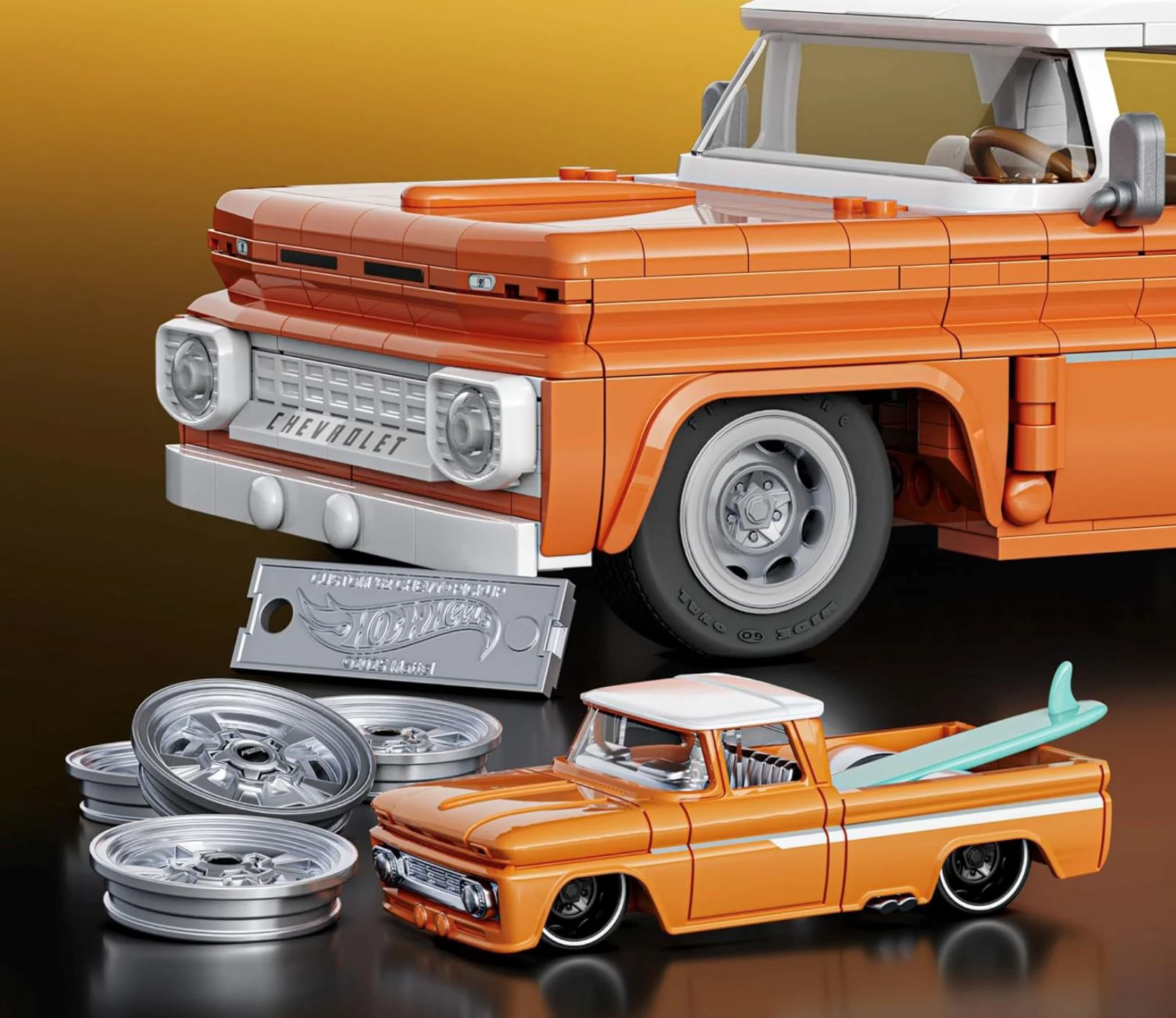 Set de constructie Hot Wheels Pickup Chevy, 1:16 foto