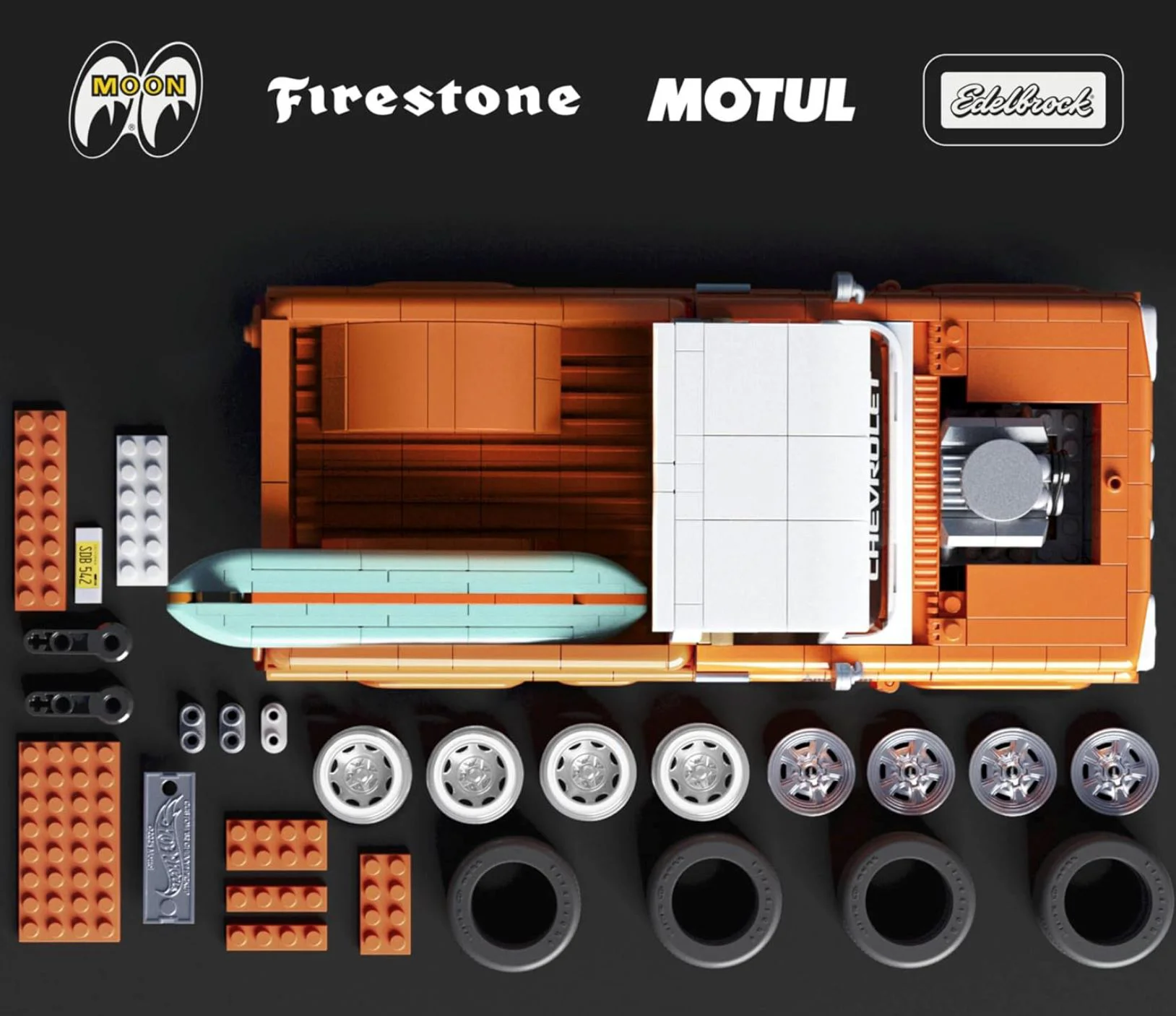 Set de constructie Hot Wheels Pickup Chevy, 1:16 foto
