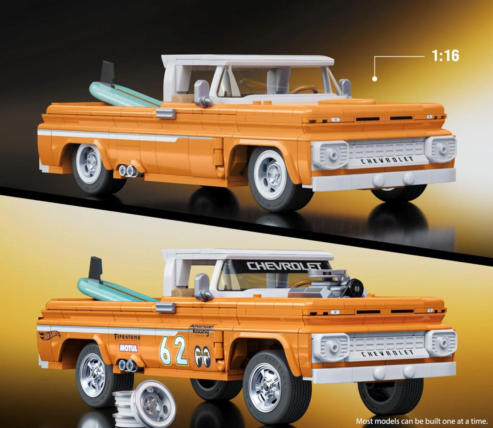 Set de constructie Hot Wheels Pickup Chevy, 1:16 foto