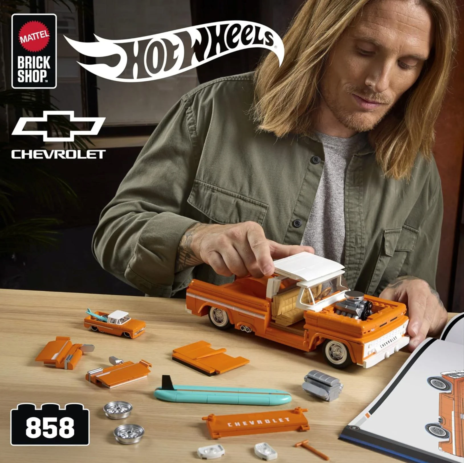 Set de constructie Hot Wheels Pickup Chevy, 1:16 foto