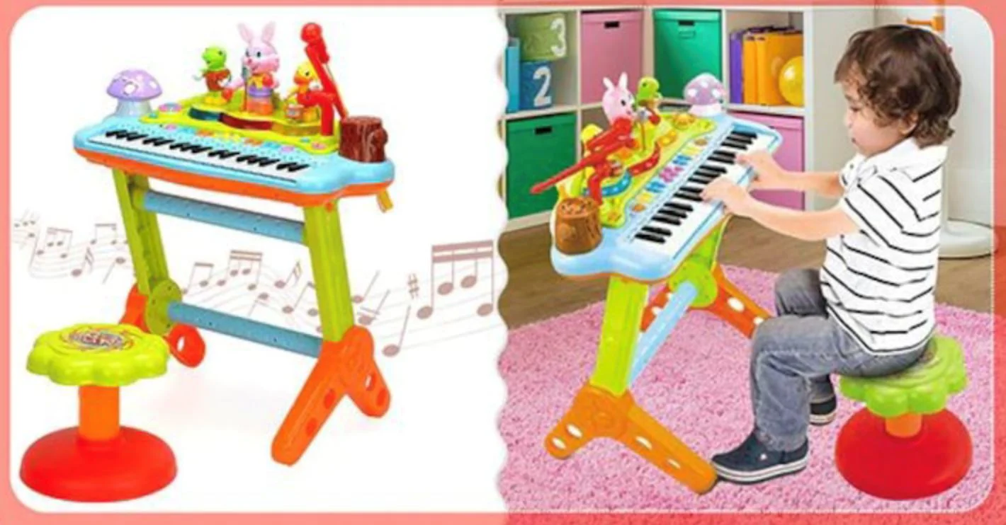 Музыкальная игрушка Hola Toys Интерактивное пианино со стульчиком foto