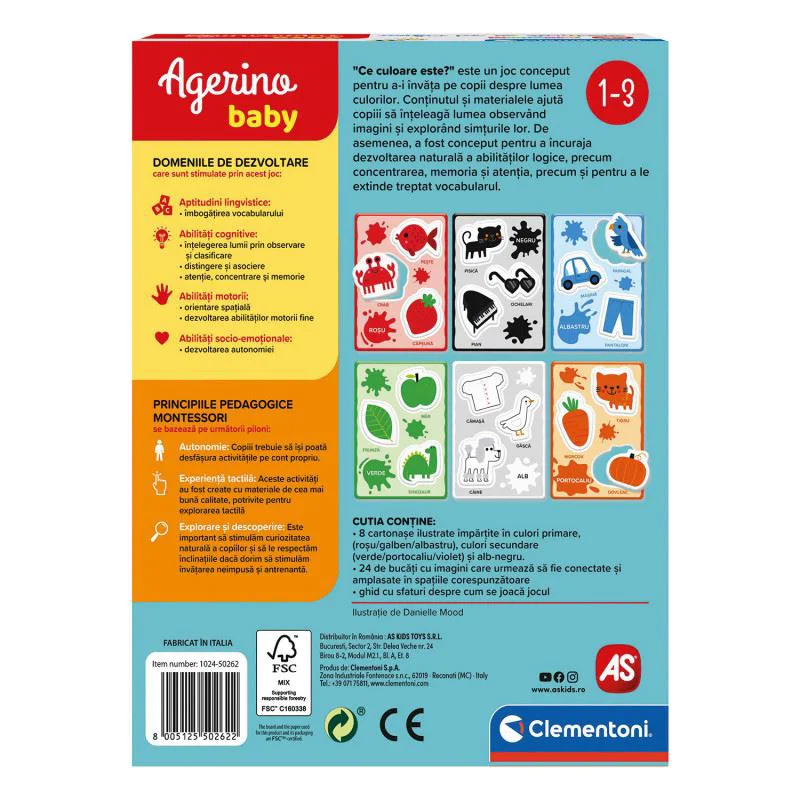 Joc Montessori Agerino Baby Cuvinte si culori foto