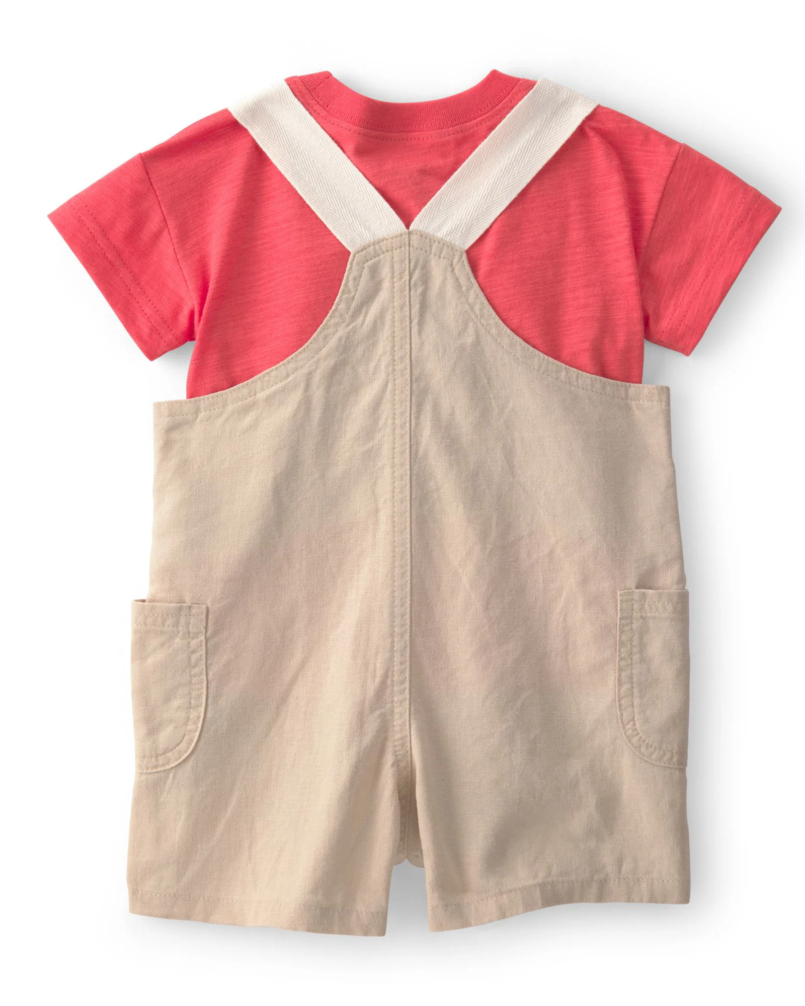 Carter's Set 2 piese Coral/Khaki - tricou si salopeta foto