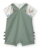 Carter's Set 2 piese Green Dino - tricou si salopeta foto