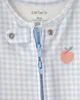 Carter's Хлопковая пижама с пинетками Peach Gingham foto