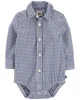 OshKosh Body de tip camasa in carouri Navy Gingham foto