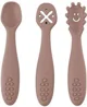 Set 3 lingurite din silicon pentru antrenament Petite&Mars Take&Match Velvet Latte foto