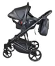 Carucior 3 in 1 Eucalyptus Sojan Sibex Extra Piele Negru foto
