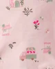 Carter's Set 2 piese Pink Plants - tricou si pantaloni scurti foto