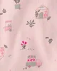 Carter's Set 2 piese Pink Plants - tricou si pantaloni scurti foto