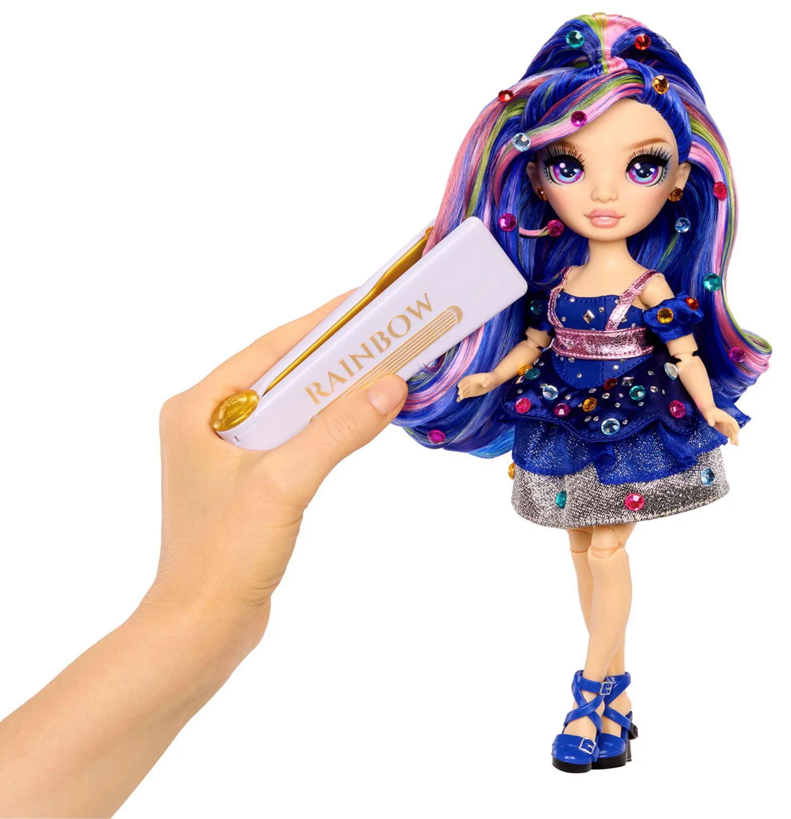 Papusa Rainbow High Geneviev seria Be Dazzling Albastru foto