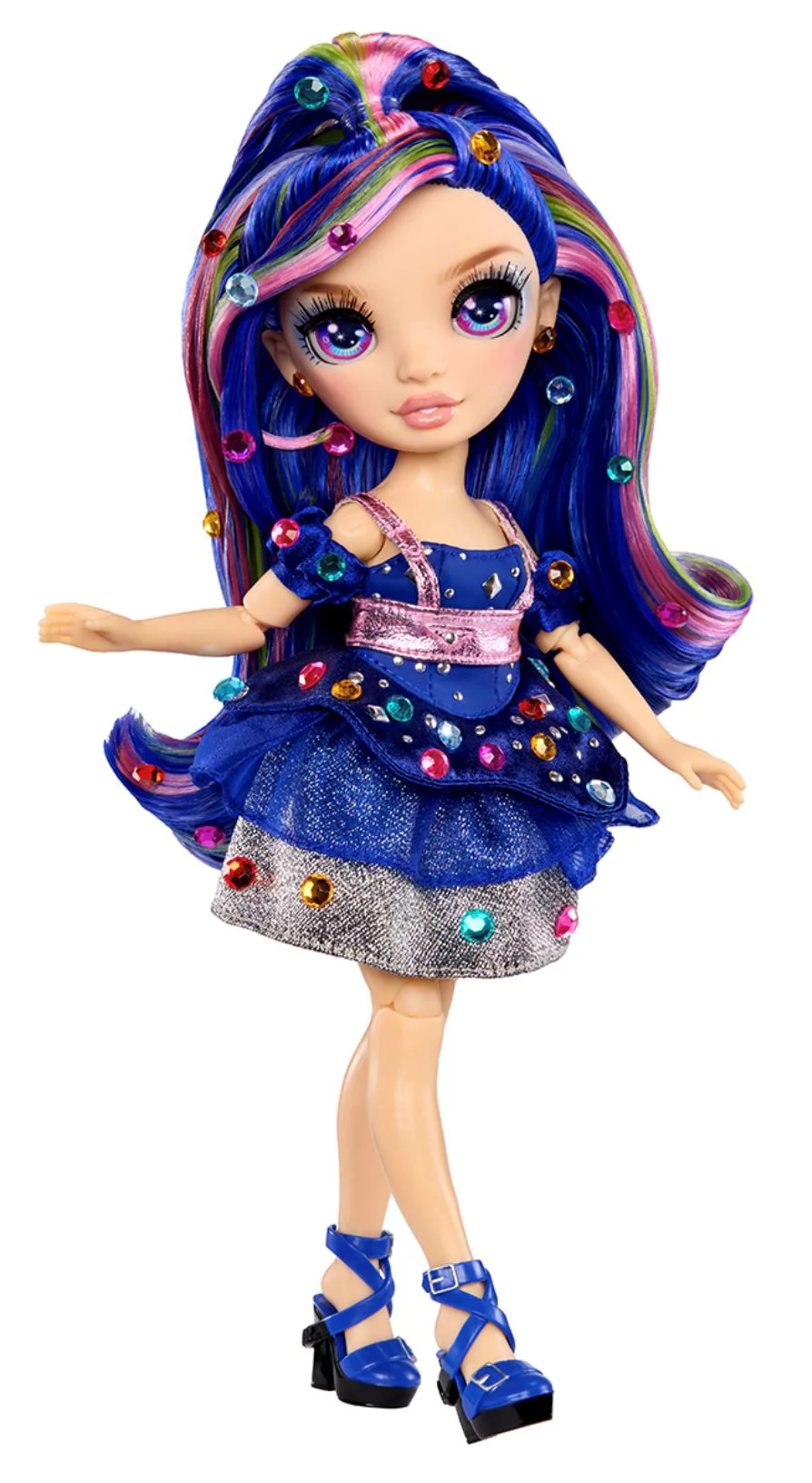 Papusa Rainbow High Geneviev seria Be Dazzling Albastru foto