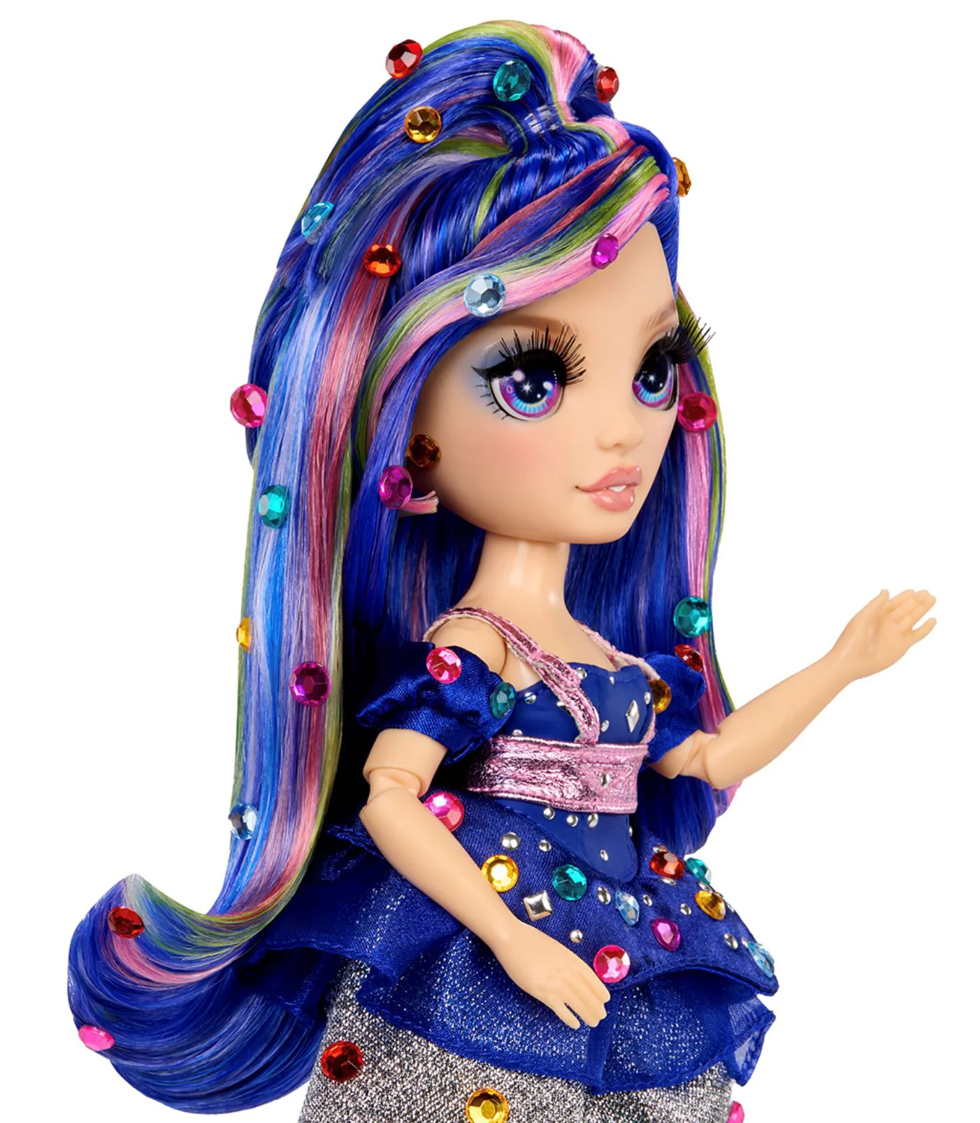 Papusa Rainbow High Geneviev seria Be Dazzling Albastru foto