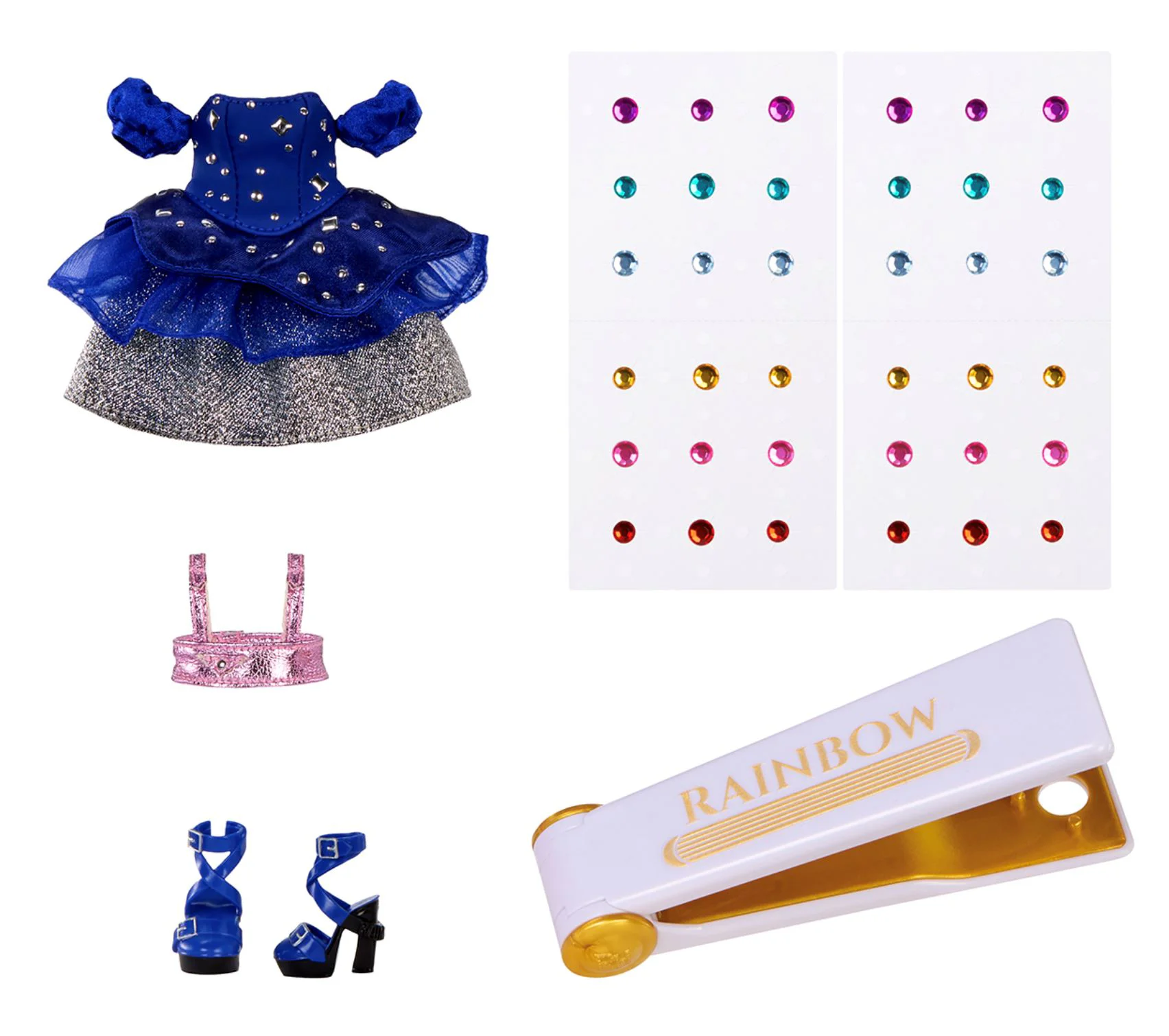 Papusa Rainbow High Geneviev seria Be Dazzling Albastru foto