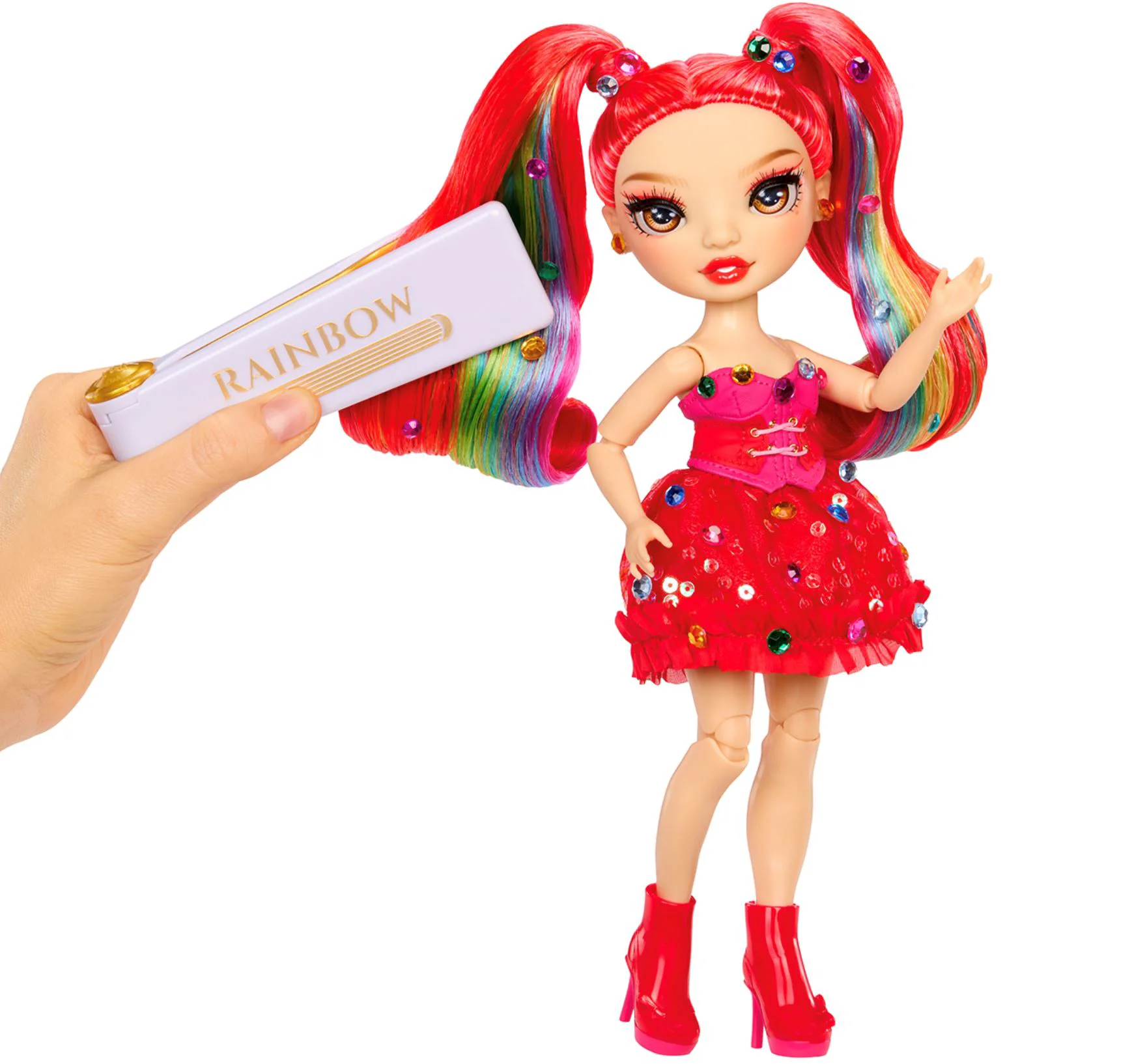 Papusa Rainbow High Vivienne Rouge seria Be Dazzling Rosu foto
