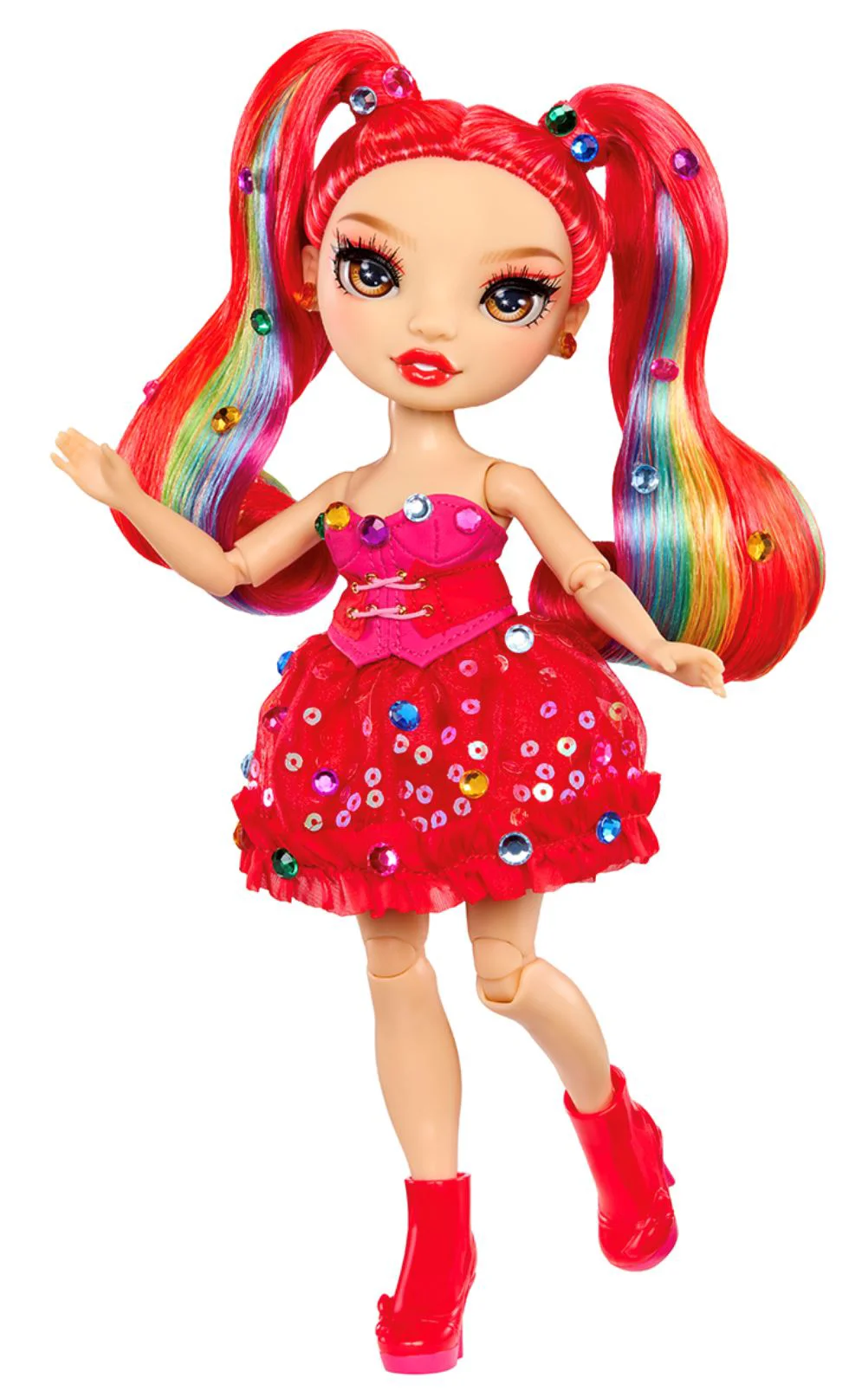 Papusa Rainbow High Vivienne Rouge seria Be Dazzling Rosu foto