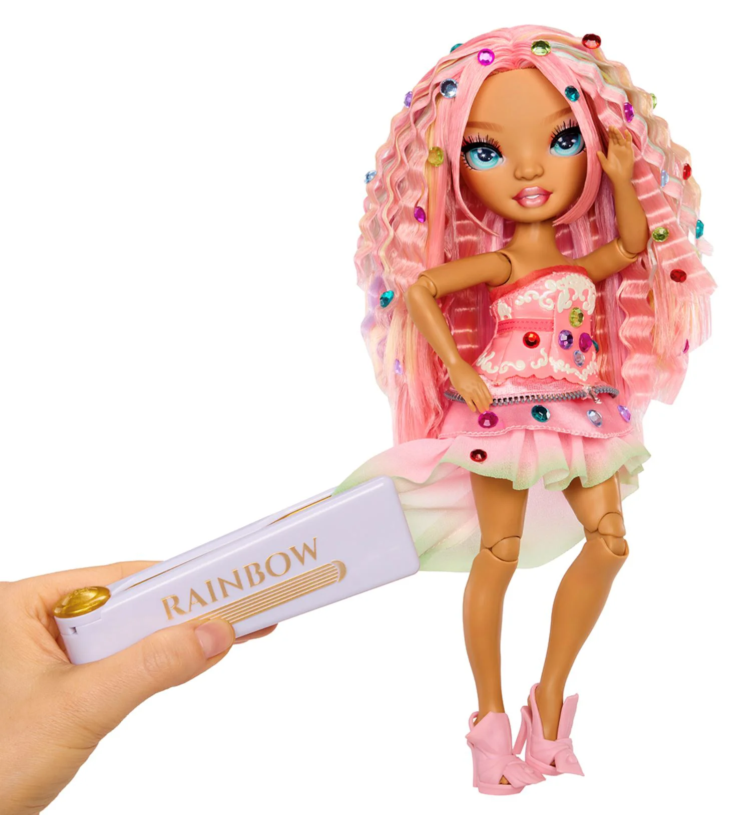 Papusa Rainbow High Adeline seria Be Dazzling Roz foto