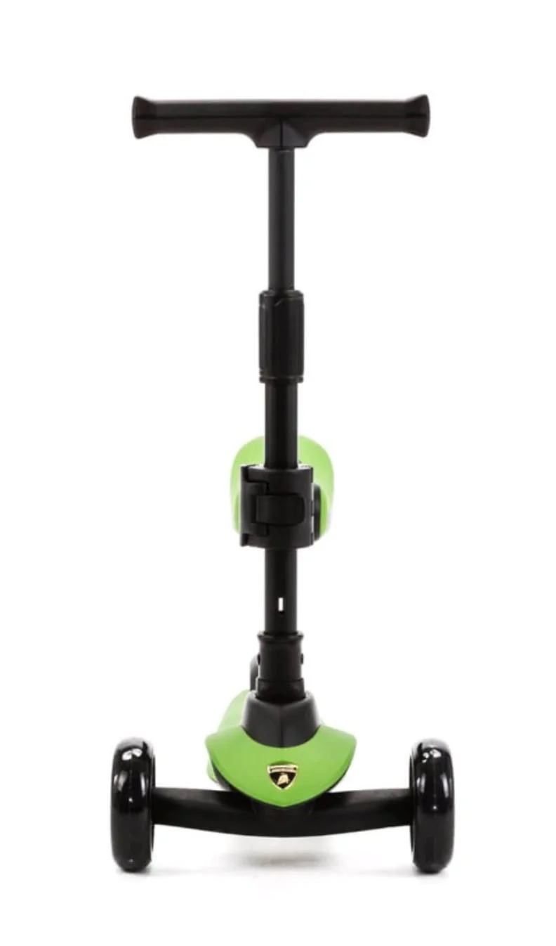 Trotineta 2 in 1 Scooter Lamborghini cu scaun si roti LED, Verde foto