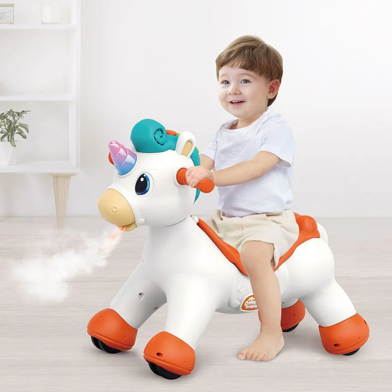 Качалка 3 в 1 Hola Toys Единорог с паром и светом foto