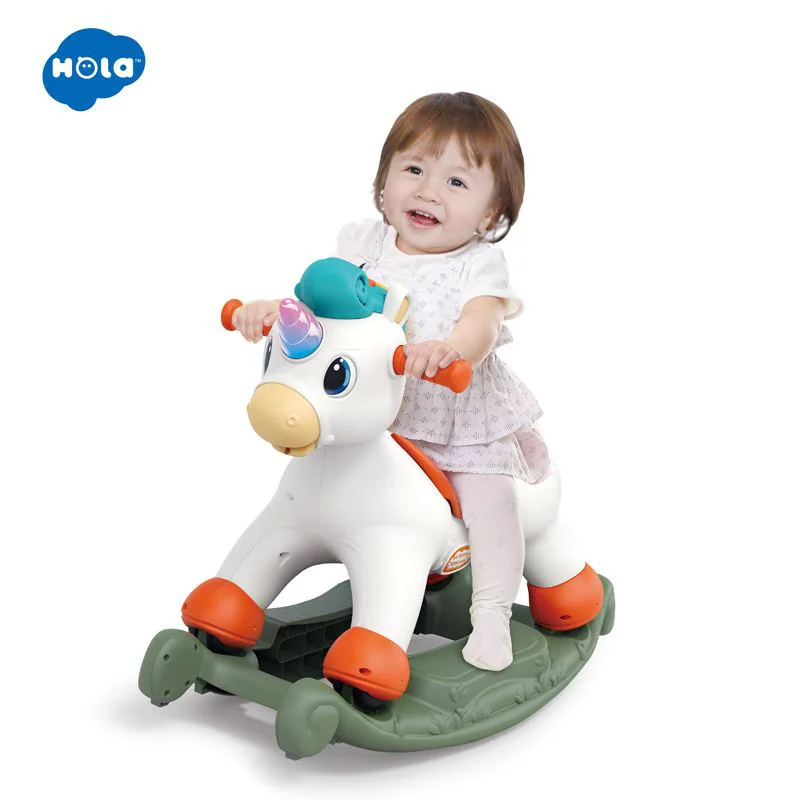Качалка 3 в 1 Hola Toys Единорог с паром и светом foto