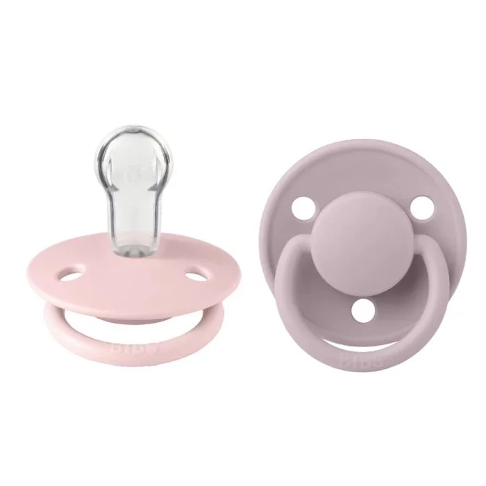 Set 2 suzete rotunde din silicon BIBS De Lux Blossom/Dusky Lilac marime universala foto