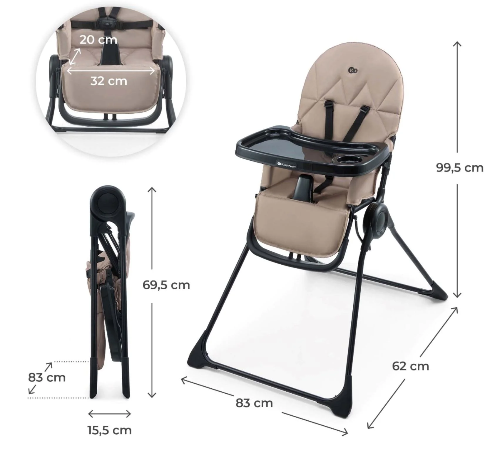 Scaun de masa Kinderkraft Binci Bej foto