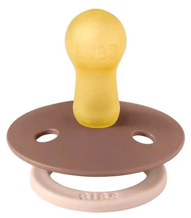 Set 2 suzete rotunde din latex BIBS Studio Colour Blush Woodchuck mix (0-6 luni) foto