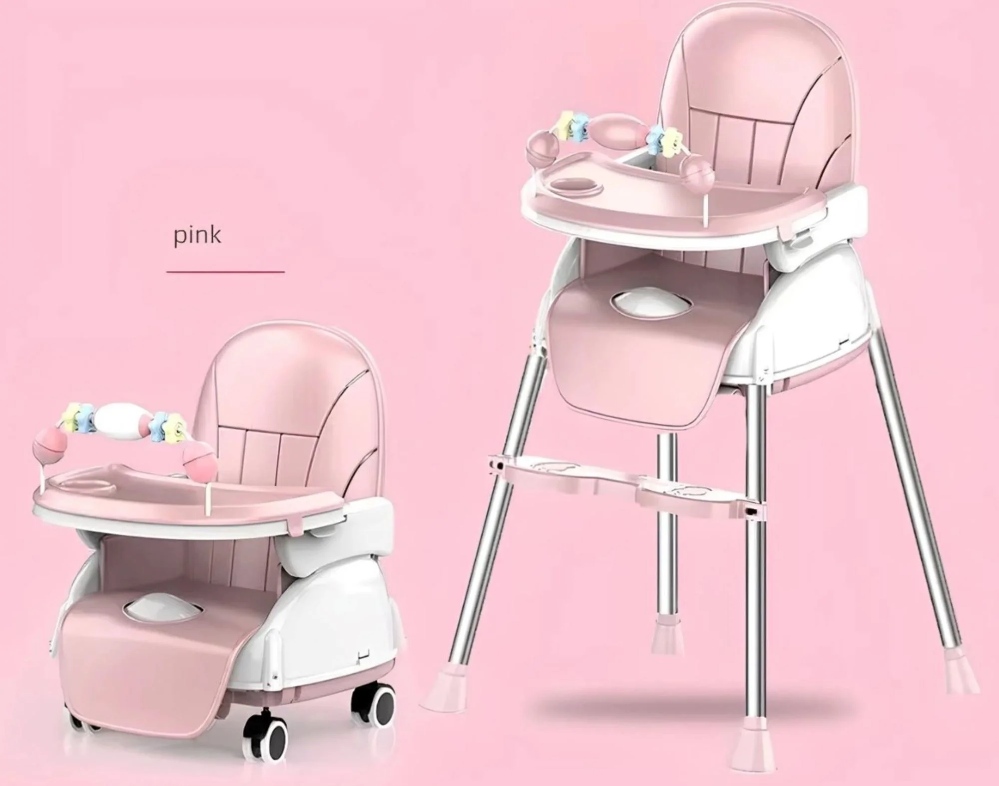 Стульчик для кормления 4Play E-800 Розовый foto