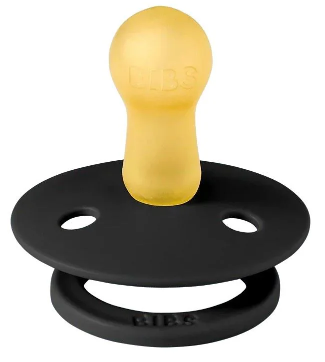 Set 2 suzete rotunde din latex BIBS Studio Colour Polka dot Ivory/Black (0-6 luni) foto